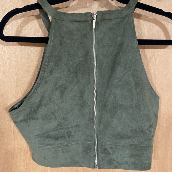 #145-BEBE-olive halter - Picture 2 of 3